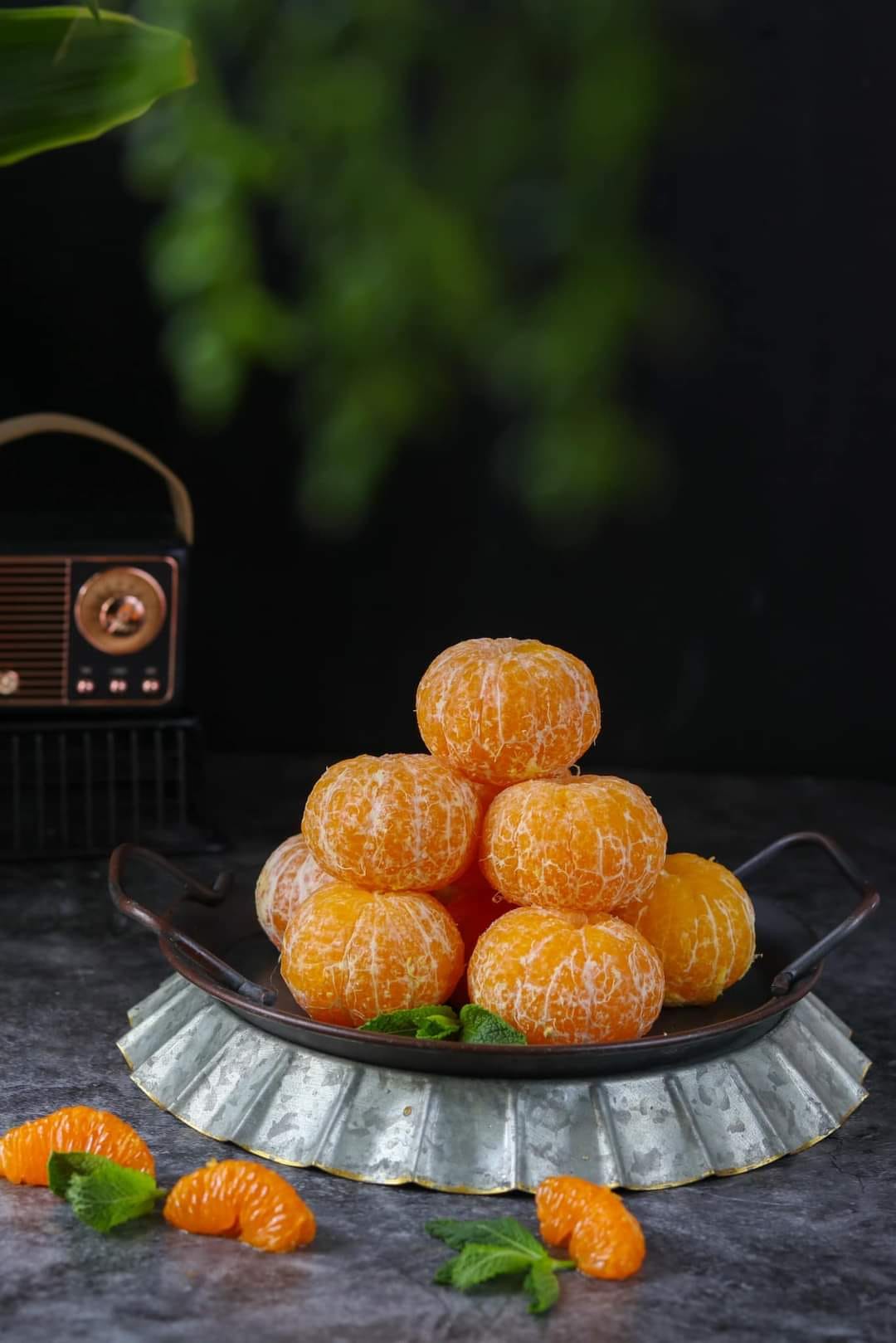 Peeled tangerines